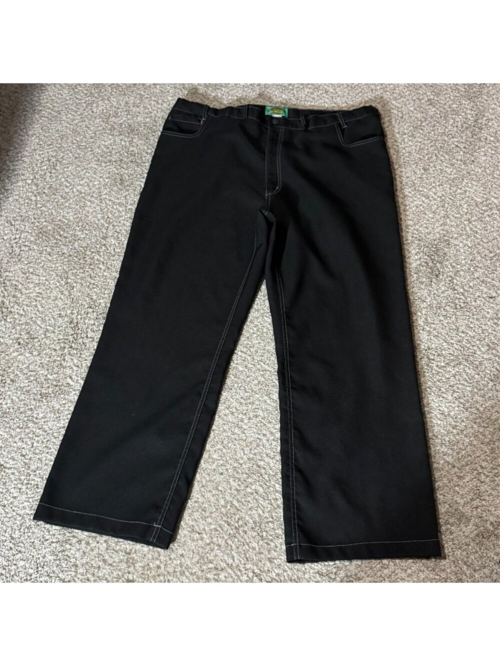 Haband Fit-Forever Pants Men 44 Black Straight Leg Contrast Stitch Stretch